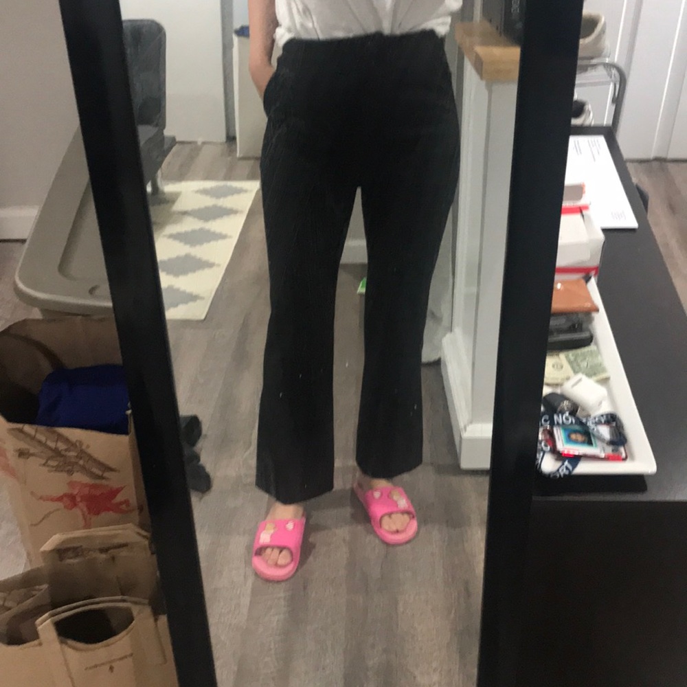 Flare dress pants with slit